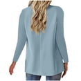 thumbnail image 6 of WULMLEO Women Blazer Oversized Long Sleeve Fall Blazers Business Petite Trendy Dressy Button Jackets Lapel Collar Fashion Clearance Lightweight Light Weight Mujer Cardigans Light Blue M, 6 of 7
