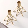 thumbnail image 3 of de 2 candelieres dorados para cónicas, candeliere decorativo moderno para bodas, comedores, fiestas, aniversarios Gloria titular de candelabro, 3 of 9
