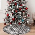 thumbnail image 4 of KLL 30" Christmas Tree Skirt Black White Stripes Xmas Tree Skirts Mat for New Year Xmas Holiday Party Indoor Outdoor Home Decoration, 4 of 5
