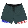 thumbnail image 6 of LRD Men's Workout Shorts with Compression Liner 5 Inch Inseam Charcoal / Stars and Stripes L, 6 of 6