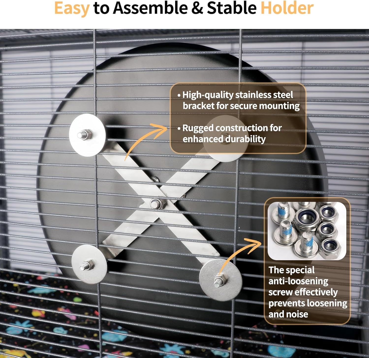11.8" Silent Hamster Exercise Wheel, Aluminum Alloy Noiseless Running Wheel for Syrian Hamsters, Fancy Rat, Hedgehogs and Small Pets