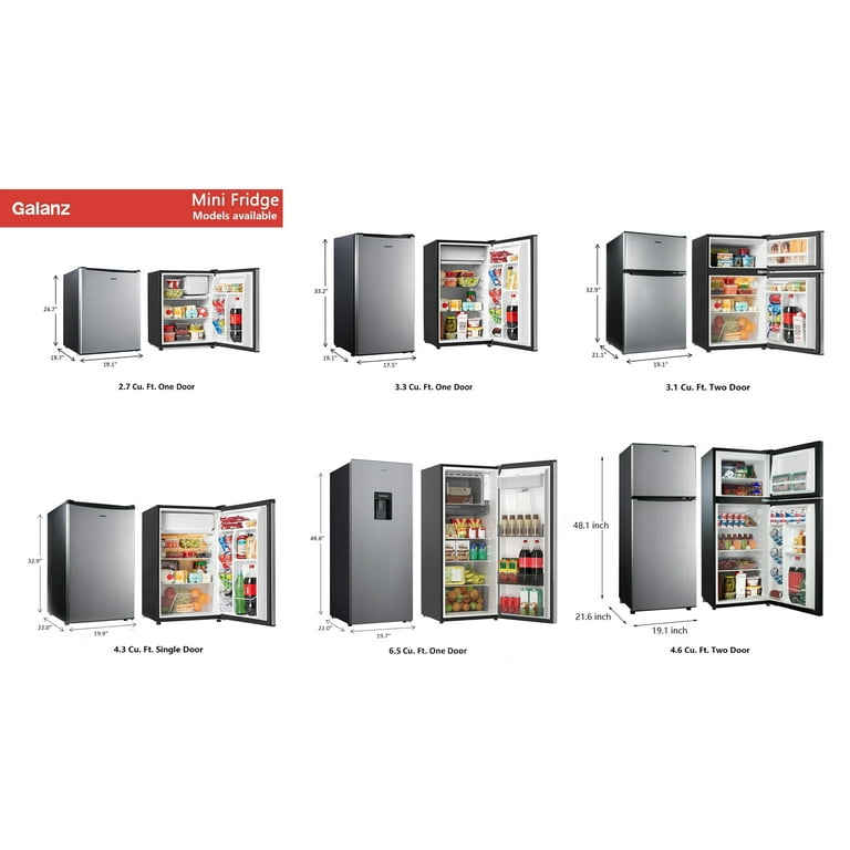 Galanz, Mini Fridge, 4.3 cu ft, Black with Energy Star - Walmart.com