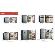 Galanz 4.3 cu ft Single-Door Mini Fridge in Black with Energy Star efficiency—compact, space-saving refrigerator perfect for dorms, offices, and small rooms