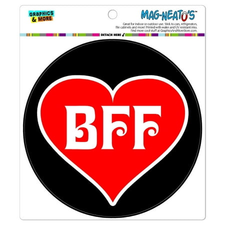 BFF Best Friends Forever Red Heart - Circle MAG-NEATO'S(TM) Car/Refrigerator