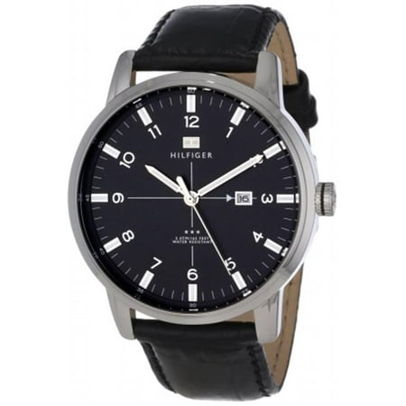 Tommy Hilfiger 1710330 Leather Mens Watch - Black Dial, Leather Strap