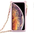 thumbnail image 2 of Compatible with iPhone 12 Mini Wallet Case with Crossbody Strap Lanyard Neck Strap Credit Card Holder with Purse Handbag Shoulder Strap Silicone Rubber Soft Protection Cover 5.4 inch Pink, 2 of 14