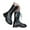 Black, variant on UngA Combat Boots Kids Girls Lace Up Boots Mid Calf Boots Fashion Waterproof PU Leather Side Zipper Punk Goth Girls Horse Riding Boots (Little Kid/Big Kid),Size 11