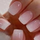 thumbnail image 5 of 24 Uds. De uñas postizas de cabeza cuadrada Simple con pegamento de gelatina, gradiente rosa y blanco, prensa francesa en uñas postizas, puntas de uñas cortas de cobertura completa, 5 of 5