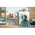 thumbnail image 2 of Ahgly Tapis Rond Lavable en Machine Intérieur Transitionnel Bleu Lagon, 6 Pieds Rond, 2 of 7
