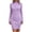 Purple, variant on Women's Fashion Solid Color Round Neck Long Sleeve Slim Fit Bodycon Dress
