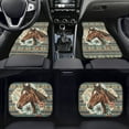 thumbnail image 2 of Renewold Southwest American Tribal Horse Flower Car Floor Mats 4 PCS with Rubber Backing Universal Fit Front & Rear Auto Rugs Full Set, Car Interior Decor for Car SUV Van Trucks, 2 of 7