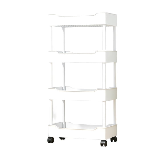 Ohufall 3 4 Tier Organizer Shelf 15.7'' Rolling Cart Easily Assembly For Indoor Outdoor Use