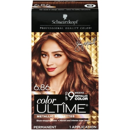 Schwarzkopf Color Ultime Permanent Hair Color Cream, 6.86 Sparkly Light Brown