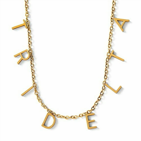 Sorority Shop Delta Delta Delta Necklace — DDD Name Necklace, 18K Gold Plated Sorority Gifts Necklace, Long-Lasting Tri Delta Gifts for Women