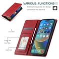 thumbnail image 4 of Nalacover for iPhone 12 Pro Max Wallet Case, Vintage PU Leather Book Folding Folio Case with Credit Card Slots Hidden Magnetic Closure Flip Kickstand Shockproof Slim Phone Case,Red, 4 of 8