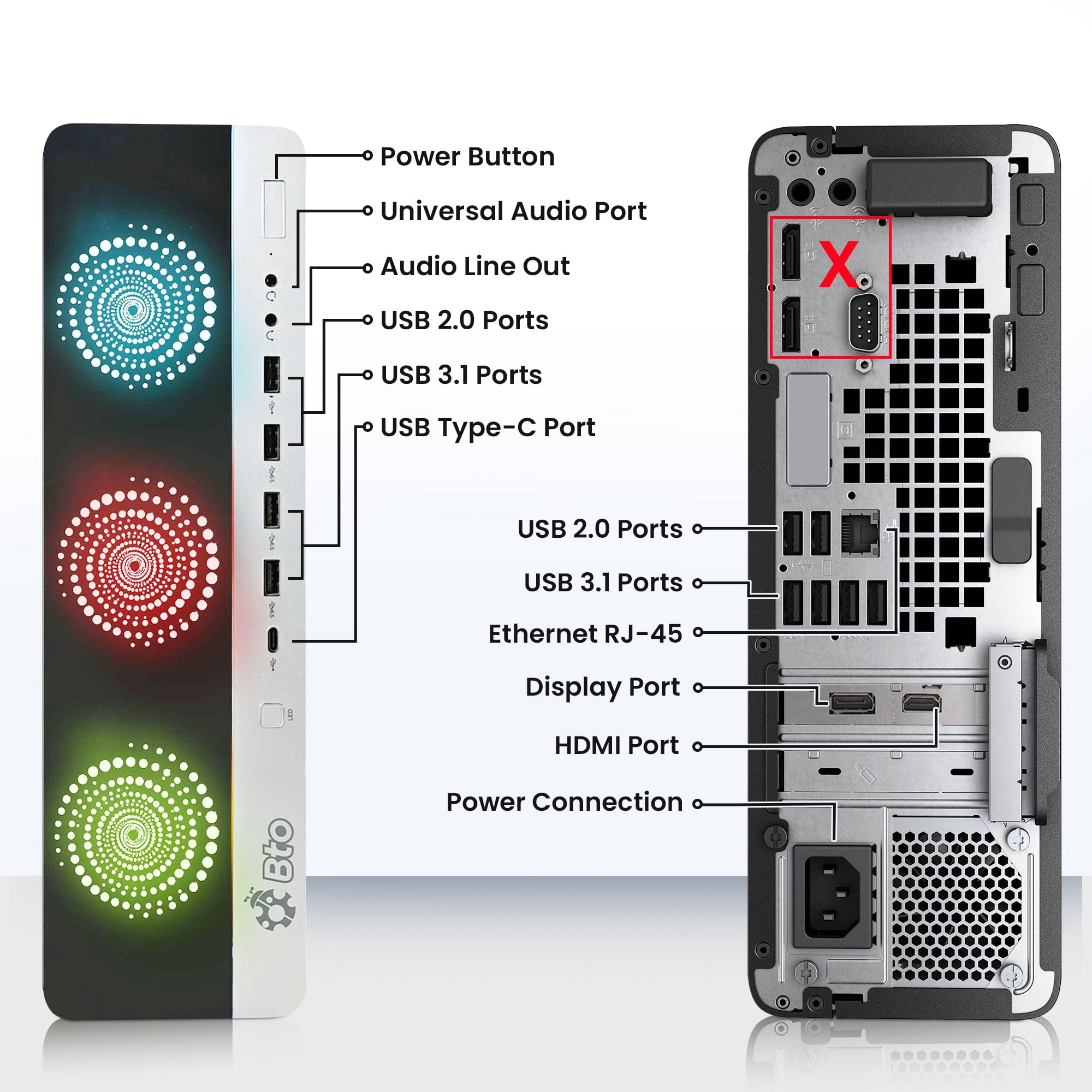 Restored HP RGB SSF Desktop Gaming PC, Intel i5-6500, 32GB DDR4 Ram, 512GB Solid State Drive(SSD), NVIDIA GeForce GTX 1050ti, Wi-Fi, BTO RGB Keyboard & Mouse, Windows 10 Professional (Refurbished)
