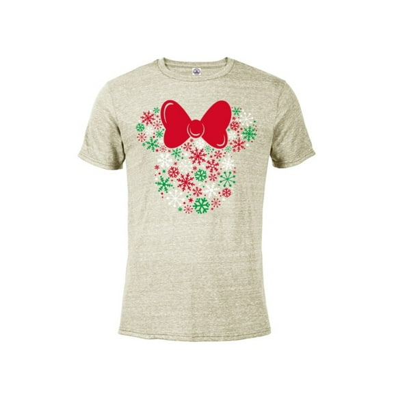Disney Minnie Mouse Icon Holiday Snowflakes - Short Sleeve Blended T-Shirt for Adults -Customized
