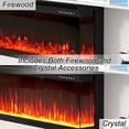 thumbnail image 2 of HARIPUL 70" 3-Sided Fireplace TV Stand for TVs Up to 80", Entertainment Center with 34" Electric Fireplace，APP Control Led Light TV Consoles for Living Room, White & Brown, 2 of 7