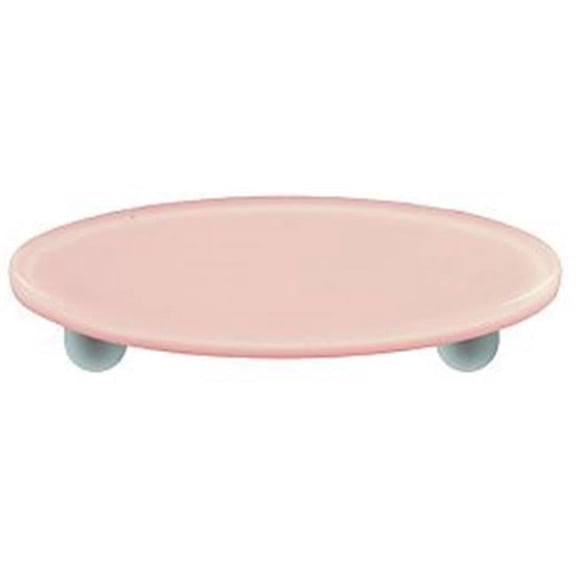Hot Knobs HK1000-POA Petal Pink Oval Glass Cabinet Pull - Aluminum Post