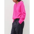 thumbnail image 2 of Gupgi Women's Knit Cardigan Solid Color Crewneck Long Sleeve Button Down Sweater Soft Lightweight Ribbed Coat Tops, 2 of 7