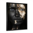 thumbnail image 2 of Designart 'Portrait of A African American Girl with Gold Makeup' Modern Framed Art Print, 2 of 4