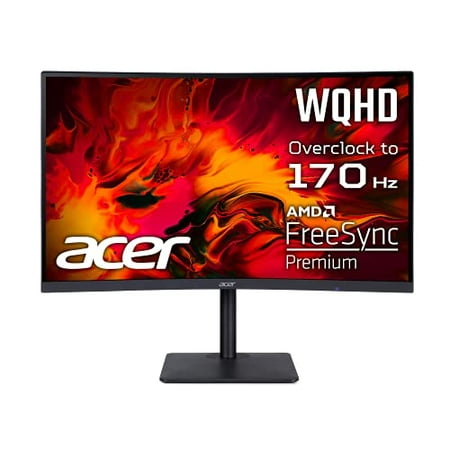 Acer Nitro XZ273U Pbmiiphx 27" 1000R Curved Zero-Frame WQHD (2560 x 1440) Gaming Monitor with AMD FreeSync Premium | Up to 170Hz | Up to 0.5ms | HDR 400 | 95% sRGB (Display Port 1.4 & 2 x HDMI Ports)