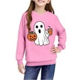 thumbnail image 4 of Bnwani Kids Pullover Sweatshirts Long Sleeve Fleece Casual Oversized Cute Solid Pocket Pink Size 11 Years, 4 of 9