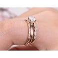 thumbnail image 2 of Vintage 2 Ct Princess Cut Moissanite Diamond Trio Wedding Ring Set In 10K Rose Gold, Promise Ring, Anniversary Ring, 2 of 5