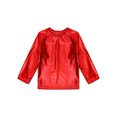 thumbnail image 6 of JanJean Kids Girls Shiny Metallic Dance Shirts Long Sleeve Sparkle T Shirt Hip Hop Jazz Tops Pullover Red 110, 6 of 7