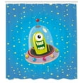 thumbnail image 3 of Ambesonne Space Shower Curtain, Comic UFO and Alien, 69"Wx70"L, Multicolor, 3 of 3