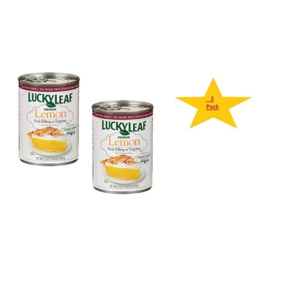 Lucky Leaf Premium Lemon Fruit Filling or Topping, 22oz Can (pack of 2)