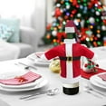 thumbnail image 5 of Clearance Wine Bottle Covers under $5,Santa Coat And Hat Wine Bottle Cover For All Standard 750ml Wine Bottles Christmas Themed Holiday Santa Clause Red Liquor Champagne Bottle Suit, 5 of 5