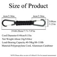 thumbnail image 2 of SEIWEI Paracord Keychain Carabiner Clip D-Ring Lanyard Hanger Hook Key Cord Chain Aluminum Carabiner Buckle 16 Colors, 2 of 8
