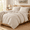 Plaid-brown-King, variant on Plaid-brown Queen Gingham Checkered Washed Microfiber 3-Piece Bedding Set