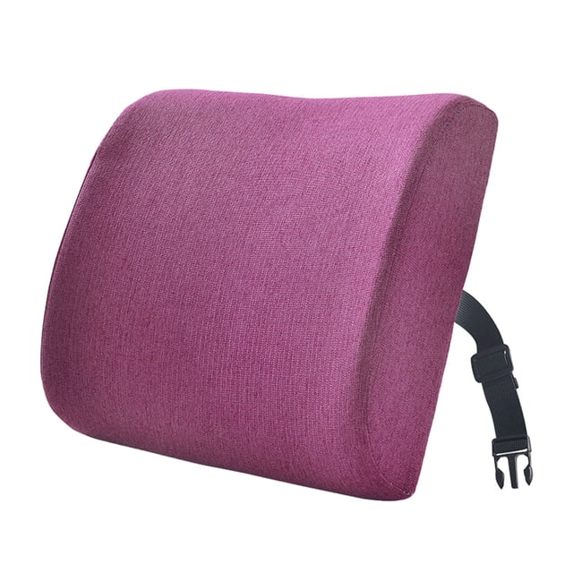 Transemion Relieve Back Pain Memory Cotton Lumbar Support Pillow Wide Application purple 33x32x10cm 1Set