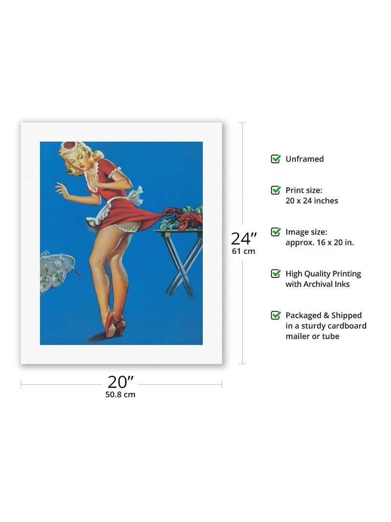 Fresh Lobster - Vintage Pin Up Girl Print by Gil Elvgren c.1944