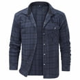 thumbnail image 7 of Mens Western Flannel Shirt Pearl Snap Long Sleeve Checkered Plaid Regular Fit Shacket Lightweight Christmas Jacket, 7 of 7