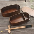 thumbnail image 2 of Wooden Bento Box Lunch Box Japanese Students Adults Japanese Tableware Sushi Rice Bowl Portable Picnic Food Container 1A, 2 of 6