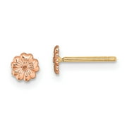 JEWELRY STORES NETWORK Flower Post Earrings In Real 14k Rose Gold 4 mm x 4 mm