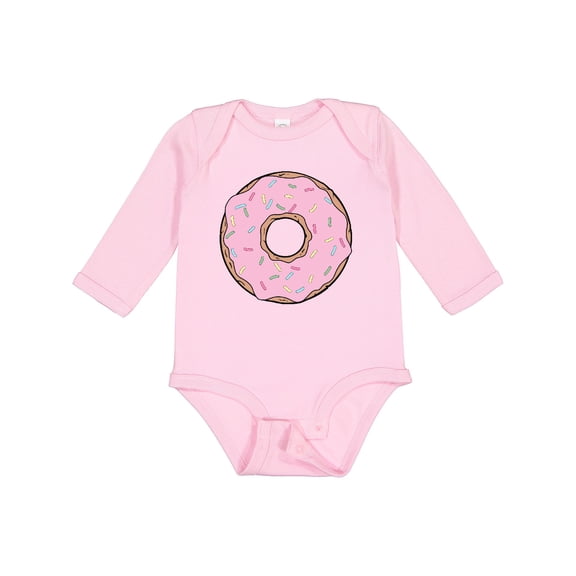 Inktastic Pink Donut with Sprinkles Boys or Girls Long Sleeve Baby Bodysuit
