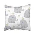 thumbnail image 1 of BOSDECO Colorful Adorable Elephant Princess Pattern Animal Cute Striped Africa Baby Beautiful Pillowcase Pillow Cover 18x18 inches, 1 of 1