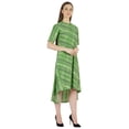 thumbnail image 2 of Phagun Robe en Coton Imprimé avec Poches Col Mandarin Robe Asymétrique Longueur Genou pour Femmes, 2 of 7