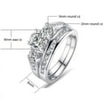 thumbnail image 2 of Matching Rings His and Her Rings Couple Rings CZ Wedding Ring Sets White Gold Plated Ring, 2 of 7