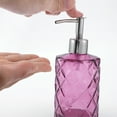 thumbnail image 3 of Unique Bargains 1 Pc Elegant Soap Pump Dispenser for Bathroom 11.15oz Purple Silver Tone, 3 of 6