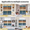 thumbnail image 5 of Farmhouse Navy Blue Brown Kitchen Curtains Window Panels, Vintage Wooden Striped Insulated Window Treatment Curtain, Grommet Curtains for Bedroom/Living Room/Bathroom, 2 Piece 27.5"Wx39"L, 5 of 8