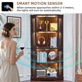 thumbnail image 4 of LELELINKY 65" Lighted Corner Display Cabinet with Glass Doors, 4-Tier Hexagon Curio Cabinet for Living room, Entryway, Walnut, 4 of 10