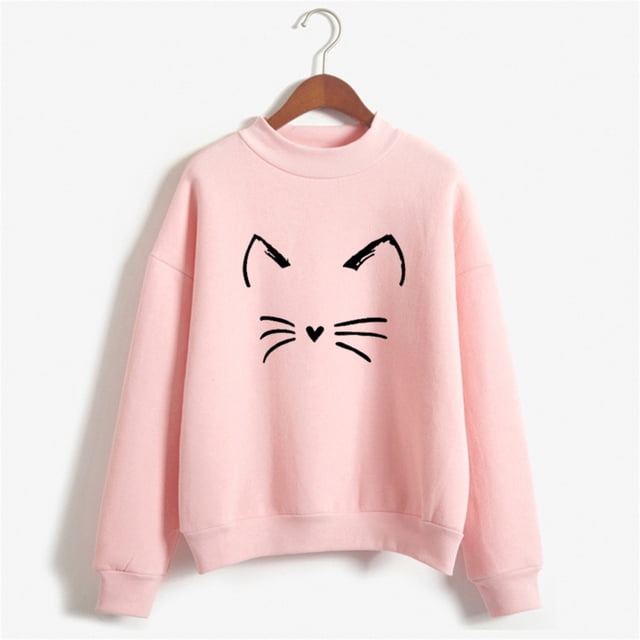 ICHUANYI Clearance Womens Winter Sexy Round Neck Long Sleeve Tops Printed Regular Blouse(Pink, L) ICHUANYI WER2023081404312