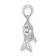 thumbnail image 3 of FJC Finejewelers 925 Sterling Silver Rhodium Plated Polished 3D Shrimp Charm 22 x 27 mm, 3 of 6