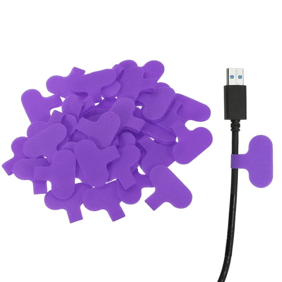 Uxcell Cable Labels, 40Pcs Waterproof Writable Wire Labels for Electronics Cord Management, Purple
