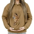 thumbnail image 5 of Stralyhd Cat Pouch Hoodie for Women Oversized Sweatshirt with Pet Pocket Pet Carrier Hoodie Hooded Pet Carrier Pullover Camel M, 5 of 5